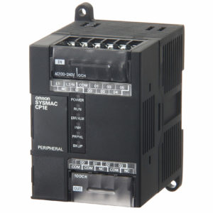 Контроллер CP1E-E, 6 вх., 4 вых. (реле), питание 220В,  нет опц. порта и возможности расширения; 2К шагов прогр., 2К слов данных — Omron