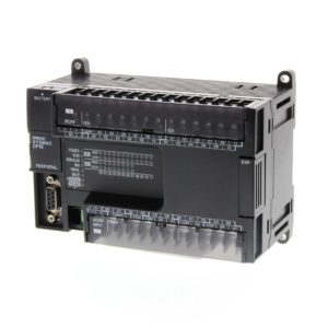 PLC, 24 VDC supply, 24 x 24 VDC inputs, 16 x NPN outputs 0.3 A, 8K steps program + 8K words data memory, RS-232C and RS-485 (half-duplex) port — Omron