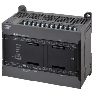 Контроллер CP2E-N, 18 вх., 12 вых. (NPN), питание 220 В~, встроенный порт Ethernet с коммутатором на 2 порта, 2 опц. порта, до 3 модулей расширения CP1W; 10К шагов прогр., 16К слов данных — Omron
