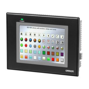 Сенсорная панель оператора серии NB, диагональ 5,6”, TFT, 65535 цветов, разрешение 320x234 точек,  1 x RS-232C порт, 1 x RS-232C/RS-422/RS-485 порт, память 128 Mбайт, USB, питание 24В= — Omron