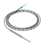 Temperature sensor, ProPlus, smooth tube, Pt100, JIS class B, 150mm, diam 4.8mm, SUS316, -200 to 450 deg., 3 wires 8mt heat resistive with cable end shoes