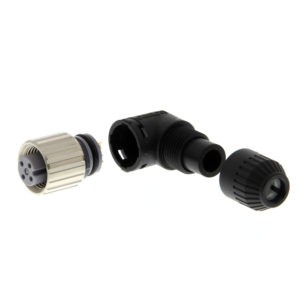 Разъём M12 4-pin, Гнездо, под кабель, L-образный, присоединение пайкой — Omron