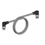 Ethernet Cat.5 cable, PVC, M12 right-angle plug/M12 right-angle plug, 15 m