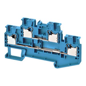 Клемма серии XW5 Push-in Plus , 2.5 мм2, два  полюса, двухрядная, 1:1, голубая, напряжение 1000 В, ток 20 А — Omron