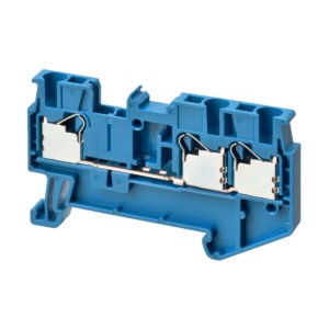 Клемма серии XW5 Push-in Plus , 2.5 мм2, один полюс, однорядная, 1:2, голубая, напряжение 500 В, ток 20 А — Omron