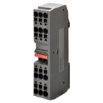 Клеммная сборка серии XW6, клеммы Push-in Plus , 2.5 мм2,  индикация правильного монтажа, однорядная, 2:2, три клеммы объединенные перемычкой (12 pin) в комплекте с торцевой крышкой, красная перемычка,  600 VAC, 15 А