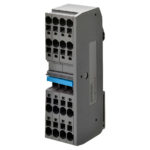 Клеммная сборка серии XW6, клеммы Push-in Plus , 2.5 мм2,  индикация правильного монтажа, однорядная, 2:2, четыре клеммы объединенные перемычкой (16 pin) в комплекте с торцевой крышкой, синяя перемычка,  600 VAC, 15 А