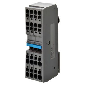 Клеммная сборка серии XW6, клеммы Push-in Plus , 2.5 мм2,  индикация правильного монтажа, однорядная, 2:2, четыре клеммы объединенные перемычкой (16 pin) в комплекте с торцевой крышкой, синяя перемычка,  600 VAC, 15 А — Omron