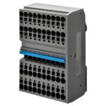 Клеммная сборка серии XW6, клеммы Push-in Plus , 2.5 мм2,  индикация правильного монтажа, однорядная, 2:2, 10 клемм объединенные перемычкой (40 pin) в комплекте с торцевой крышкой, синяя перемычка,  600 VAC, 15 А